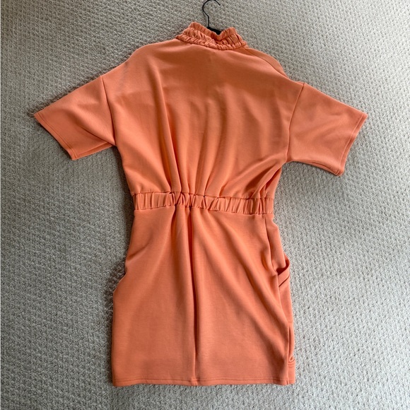 Privy Orange Mini Dress Cinched Waist with Black Ties L - Picture 5 of 8